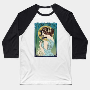 Pre-Raphaelite Girl 4 (Blue) Baseball T-Shirt